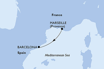 Francúzsko, Španielsko z Marseille na lodi MSC World Europa