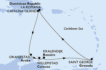 Dominikánska republika, Aruba, Curacao, Bonaire, Grenada z La Romany na lodi MSC Opera