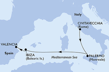 Taliansko, Španielsko z Civitavechie na lodi MSC Grandiosa
