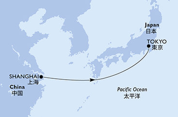 Čína, Japonsko zo Šanghaja na lodi MSC Bellissima