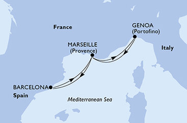 Španielsko, Francúzsko, Taliansko z Barcelony na lodi MSC Magnifica