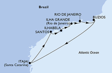 Brazília na lodi MSC Sinfonia