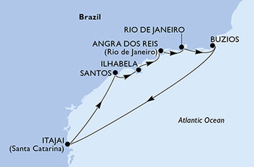 Brazília z Rio de Janeira na lodi MSC Sinfonia