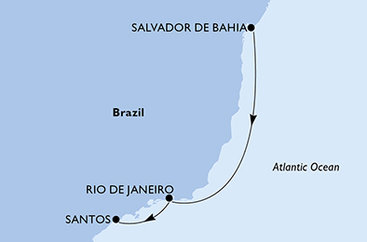 Brazília zo Salvadoru na lodi MSC Virtuosa