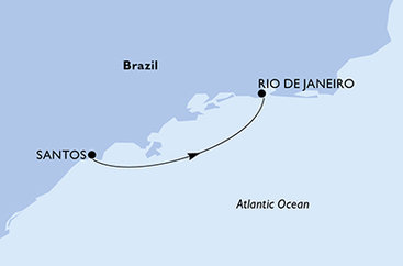 Brazília zo Santosu na lodi MSC Musica