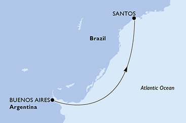 Argentína, Brazília z Buenos Aires na lodi MSC Divina
