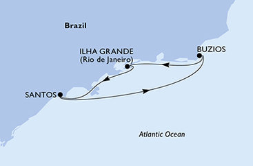 Brazília zo Santosu na lodi MSC Musica