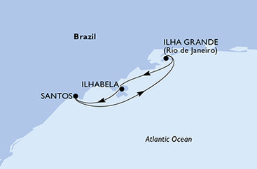 Brazília zo Santosu na lodi MSC Musica Brazília zo Santosu na lodi MSC Musica