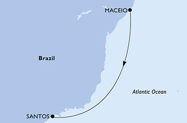 Brazília z Maceia na lodi MSC Virtuosa