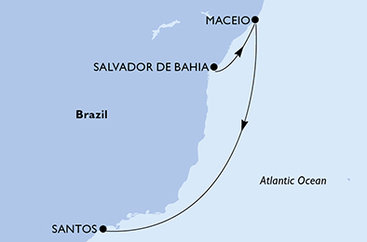 Brazília zo Salvadoru na lodi MSC Virtuosa