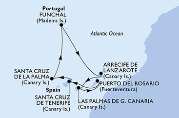 Španielsko, Portugalsko z Tenerife na lodi MSC Fantasia Španielsko, Portugalsko z Tenerife na lodi MSC Fantasia