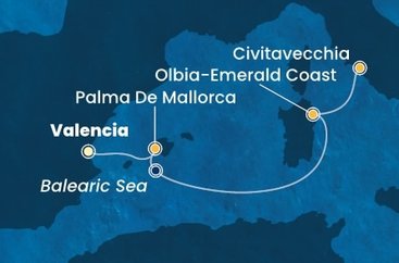 Španielsko, Taliansko z Valencie na lodi Costa Pacifica