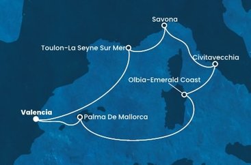 Španielsko, Taliansko, Francúzsko z Valencie na lodi Costa Pacifica