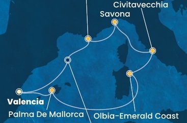 Španielsko, Taliansko, Francúzsko z Valencie na lodi Costa Pacifica