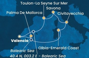 Španielsko, Taliansko, Francúzsko z Valencie na lodi Costa Pacifica