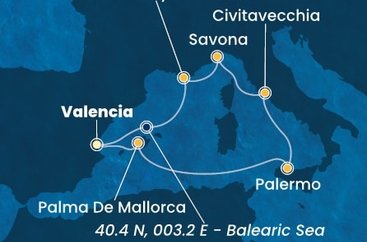 Španielsko, Taliansko, Francúzsko z Valencie na lodi Costa Pacifica