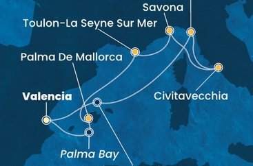 Španielsko, Taliansko, Francúzsko z Valencie na lodi Costa Pacifica