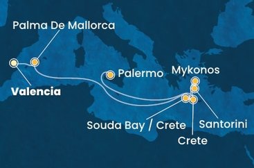 Španielsko, Grécko, Taliansko z Valencie na lodi Costa Pacifica