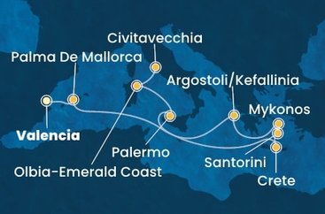 Španielsko, Grécko, Taliansko z Valencie na lodi Costa Pacifica