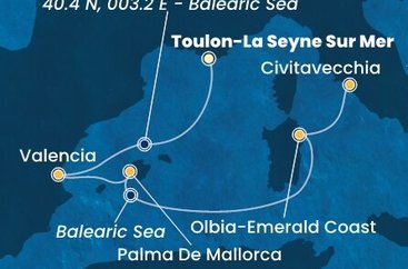 Francúzsko, Španielsko, Taliansko z Toulonu na lodi Costa Pacifica
