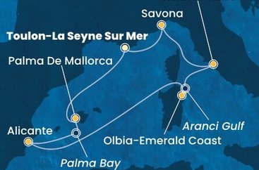 Francúzsko, Španielsko, Taliansko z Toulonu na lodi Costa Pacifica