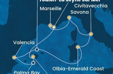 Francúzsko, Španielsko, Taliansko z Toulonu na lodi Costa Pacifica