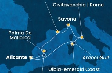 Španielsko, Taliansko, Francúzsko z Alicante na lodi Costa Pacifica