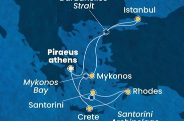 Grécko, Turecko z Pireusu na lodi Costa Pacifica