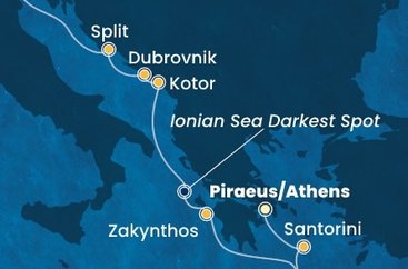 Grécko, Čierna Hora, Chorvátsko, Taliansko z Pireusu na lodi Costa Deliziosa