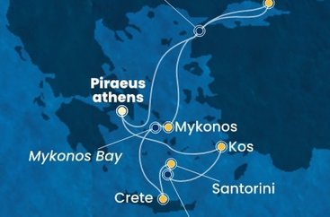 Grécko, Turecko z Pireusu na lodi Costa Pacifica