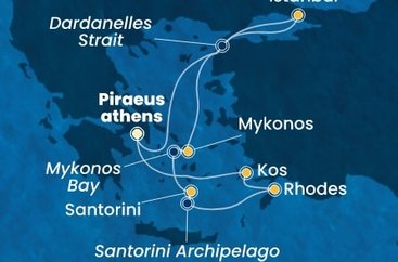 Grécko, Turecko z Pireusu na lodi Costa Pacifica