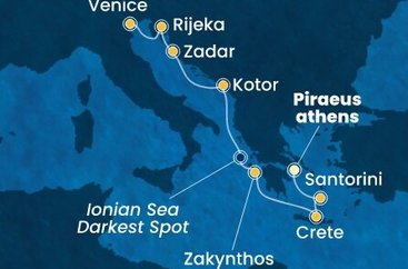 Grécko, Čierna Hora, Chorvátsko, Taliansko z Pireusu na lodi Costa Deliziosa