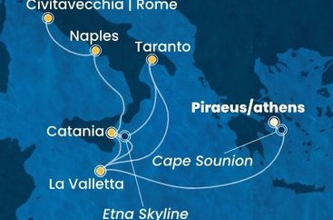 Grécko, Malta, Taliansko z Pireusu na lodi Costa Serena