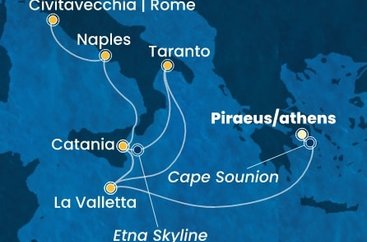 Grécko, Malta, Taliansko z Pireusu na lodi Costa Serena