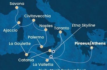 Grécko, Malta, Taliansko, Tunisko, Francúzsko z Pireusu na lodi Costa Fascinosa