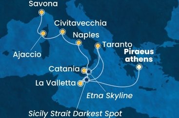 Grécko, Malta, Taliansko, Francúzsko z Pireusu na lodi Costa Serena