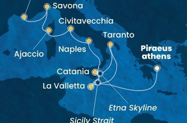 Grécko, Malta, Taliansko, Francúzsko z Pireusu na lodi Costa Serena