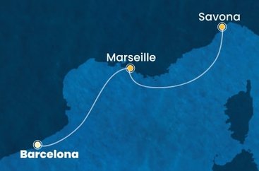 Španielsko, Francúzsko, Taliansko z Barcelony na lodi Costa Favolosa