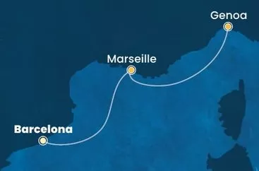 Španielsko, Francúzsko, Taliansko z Barcelony na lodi Costa Favolosa