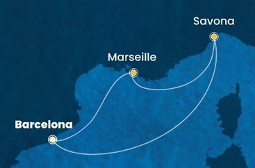 Španielsko, Francúzsko, Taliansko z Barcelony na lodi Costa Favolosa