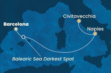 Španielsko, Taliansko z Barcelony na lodi Costa Toscana