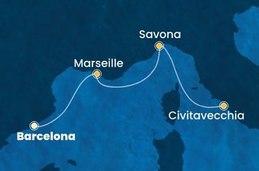 Španielsko, Francúzsko, Taliansko z Barcelony na lodi Costa Fascinosa
