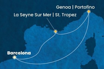 Španielsko, Taliansko, Francúzsko z Barcelony na lodi Costa Fascinosa