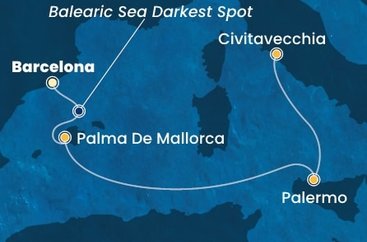 Španielsko, Taliansko z Barcelony na lodi Costa Smeralda