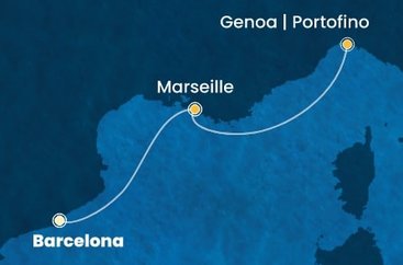 Španielsko, Francúzsko, Taliansko z Barcelony na lodi Costa Smeralda