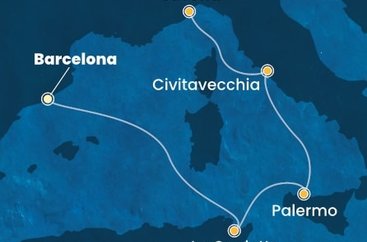 Španielsko, Tunisko, Taliansko z Barcelony na lodi Costa Pacifica