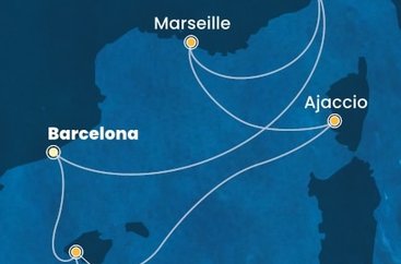 Španielsko, Francúzsko, Taliansko z Barcelony na lodi Costa Favolosa