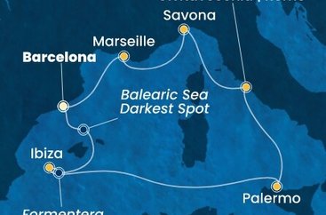 Španielsko, Taliansko, Francúzsko z Barcelony na lodi Costa Toscana