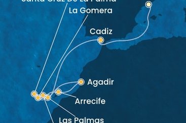 Španielsko, Maroko z Barcelony na lodi Costa Fortuna