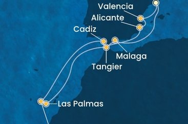 Španielsko, Maroko z Barcelony na lodi Costa Toscana
